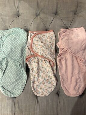SwaddleMe Baby Sleep Sacks Set in Mint, Multi-Color Owl Print & Pink